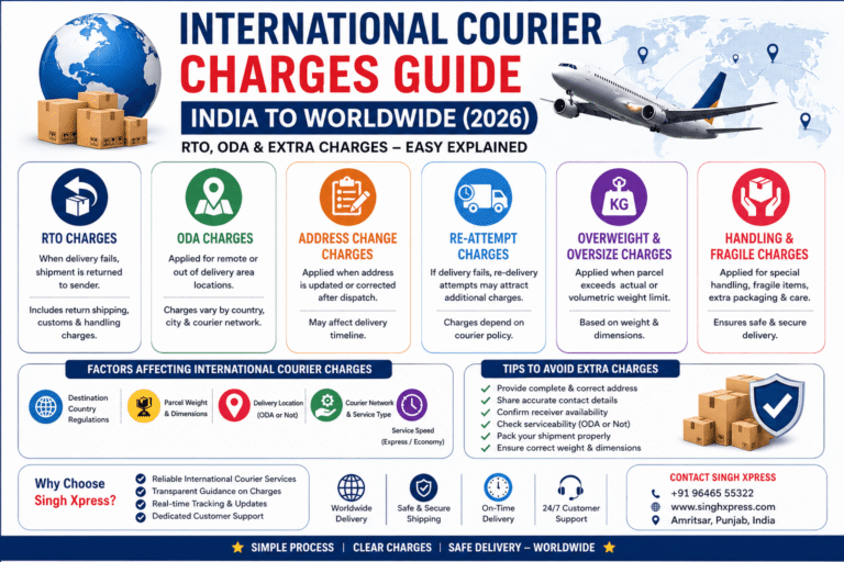International Courier Charges Guide India to Worldwide (2026) | Singh Xpress Courier