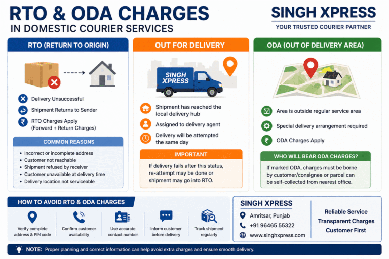 RTO Charges in Domestic Courier Services | Singh Xpress Courier